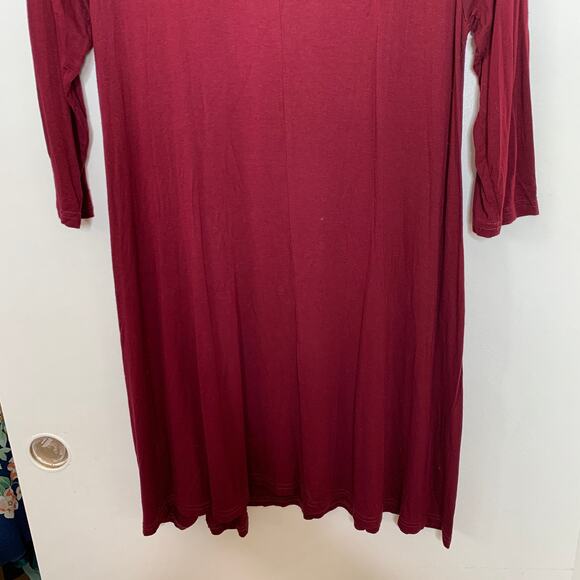 3/$20 Umgee red pleated skater three quarter sleeve flared mini dress SZ S - Picture 6 of 9